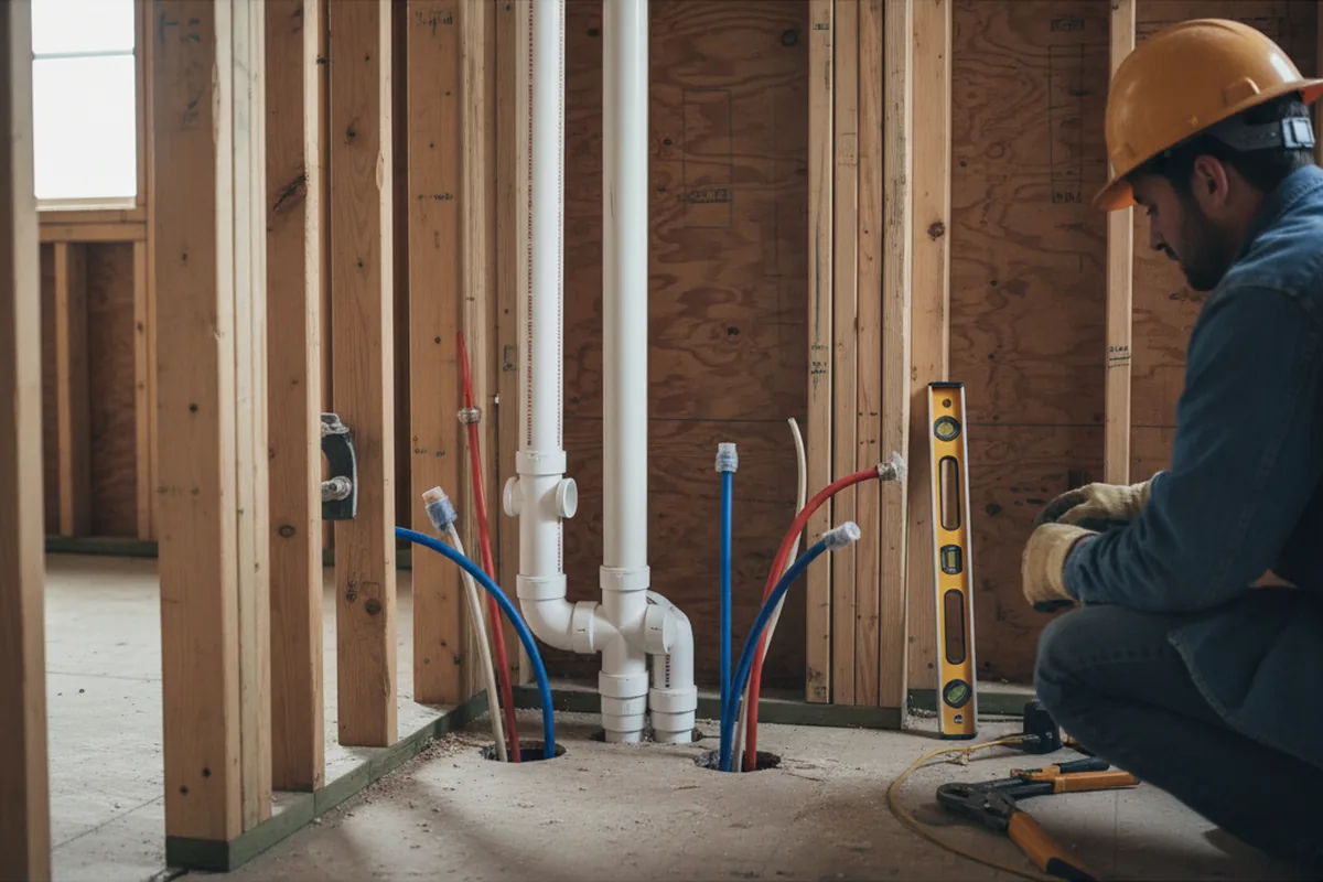 Drain and supply rough-in during Garbage Disposal Repair in Guinda