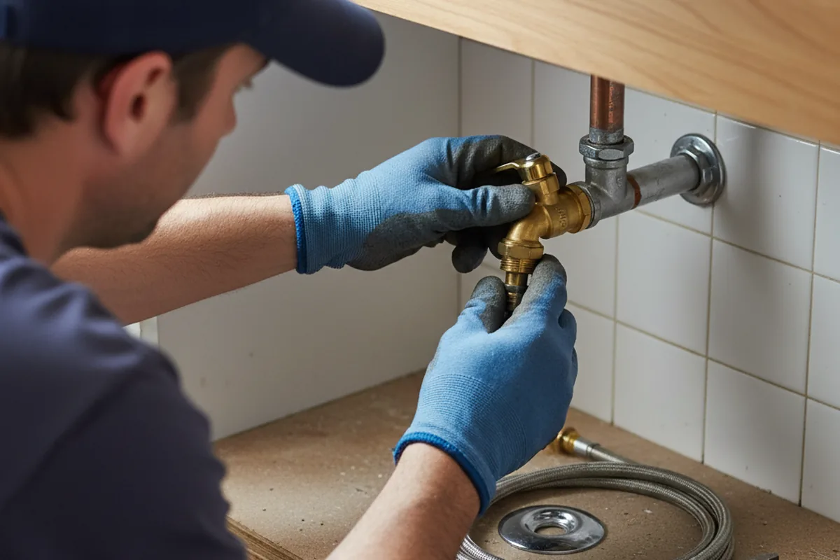 Shutoff valve and fitting work during Emergency Plumbing in Guinda